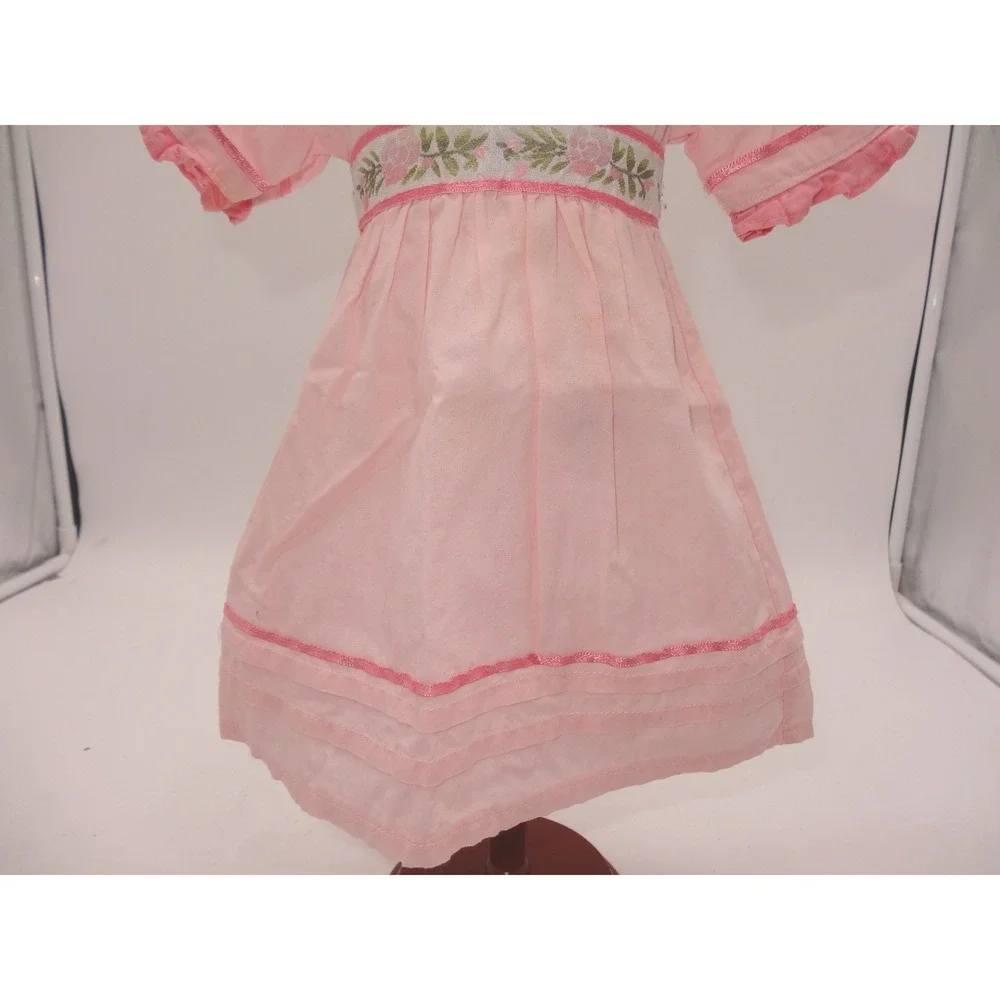 American Girl Caroline Abbott Pink Meet Dress Floral Embroidery